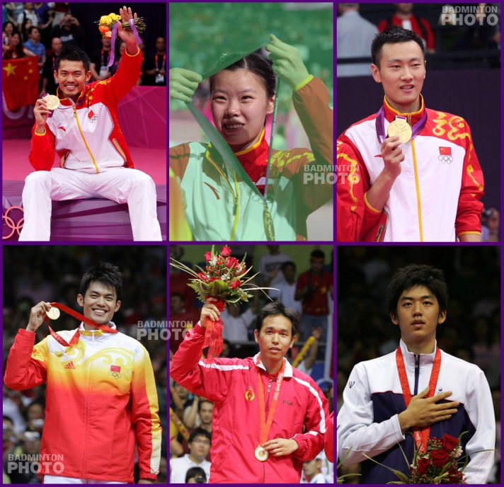 2012 and 2008 Olympic podium collage